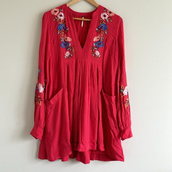 Free People Gauzy Mia Mini Dress Embroidered Flowers XS - Picture 14 of 14